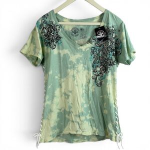 Affliction Women's Graphic Chandler T-Shirt Short Sleeve Large Y2K NEW
